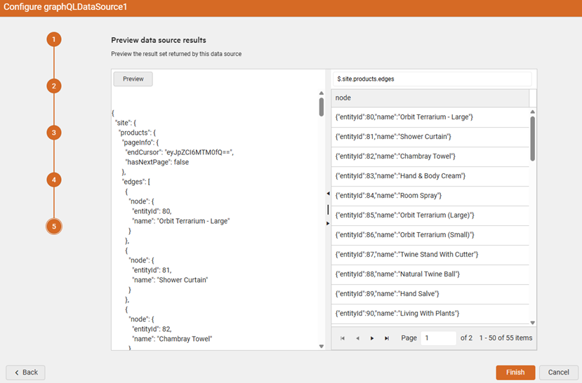 GraphQL Preview Data ><