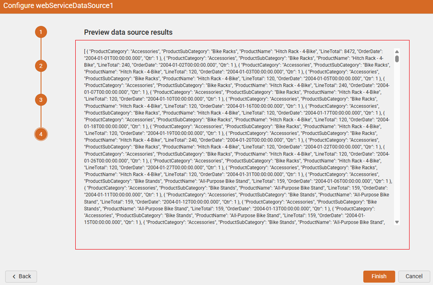 Preview Web Service Data ><