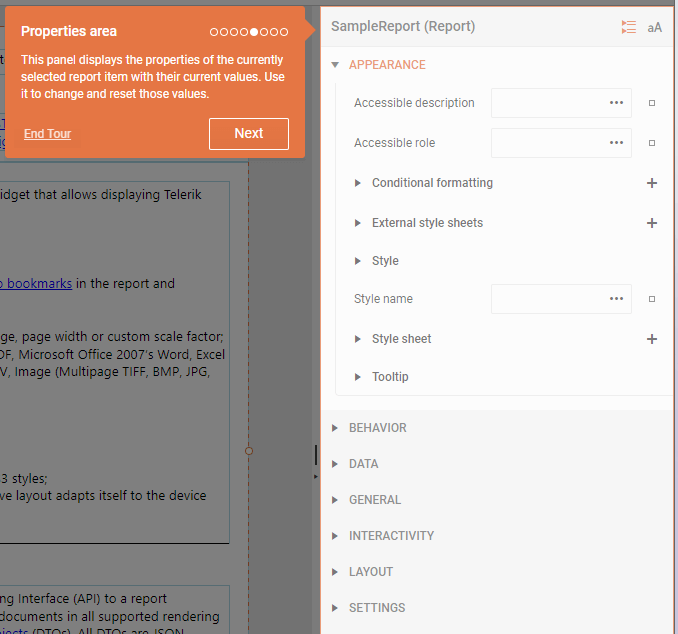 Report Item Properties - Web Report Designer User Guide - Telerik Reporting