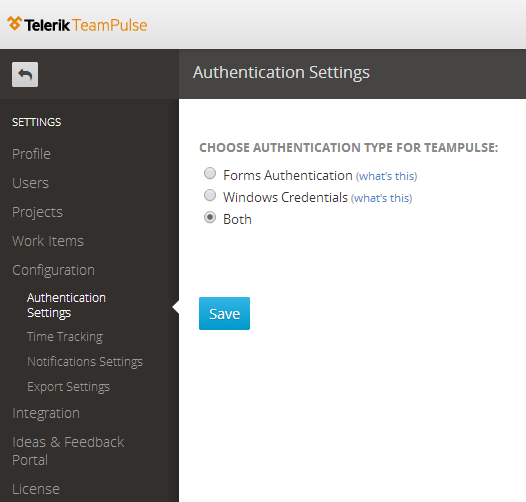 authentication settings