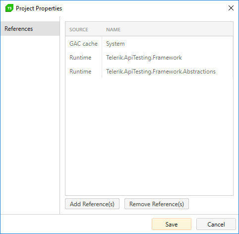 Project Properties Dialog