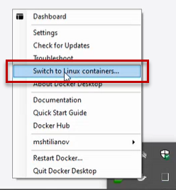 Switch to Windows containers