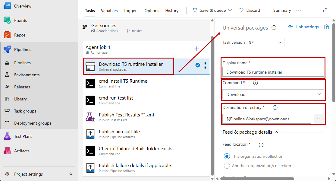 Download Universal Package task