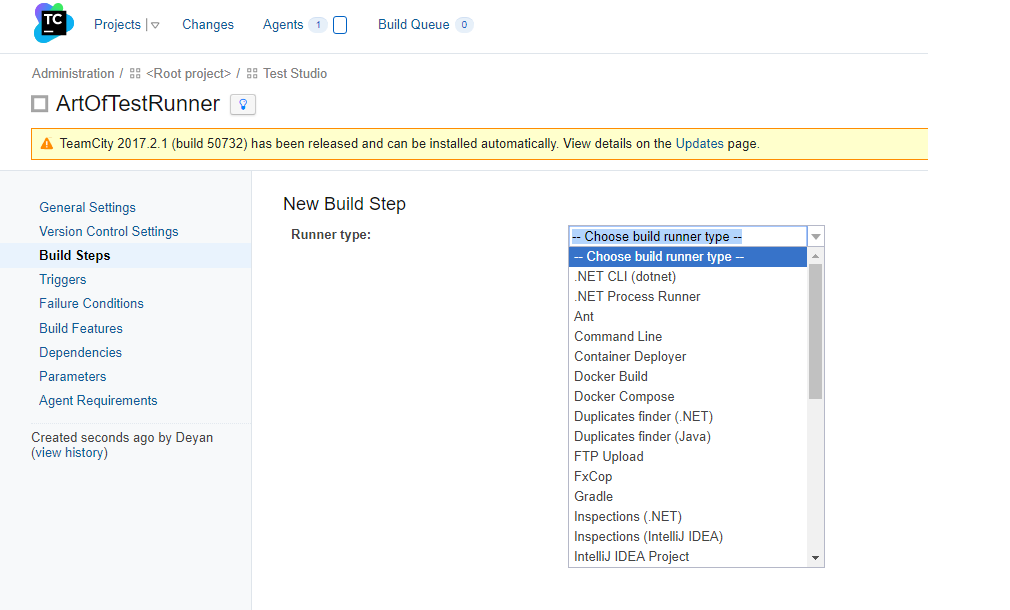 New build step