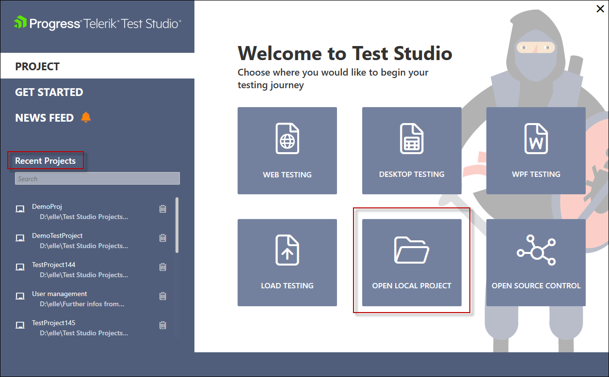 Open Existing Project