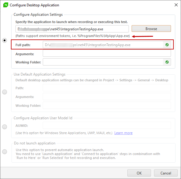 Full application path