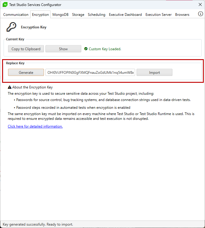 Replace Encryption key