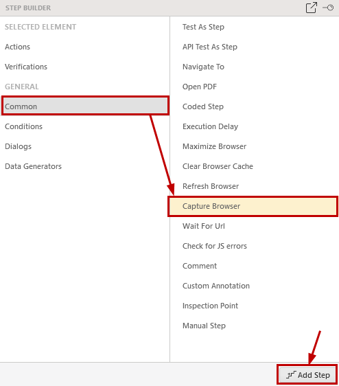 Add Capture Browser step