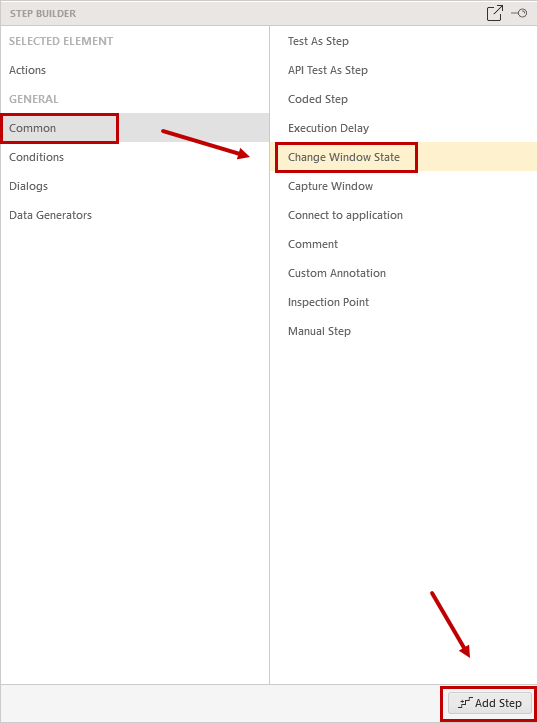 Add Change Window State Step