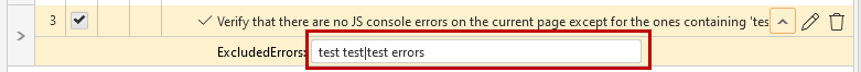 ExcludedErrors Field in JSErrors Step with Multiple Errors Excluded