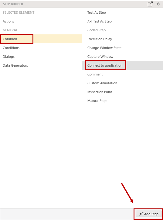 Add Connect to WPF Application step