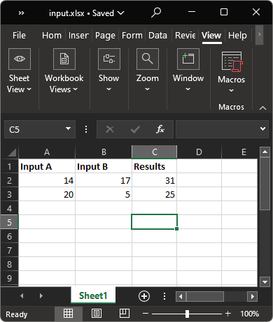 excel spreadsheet