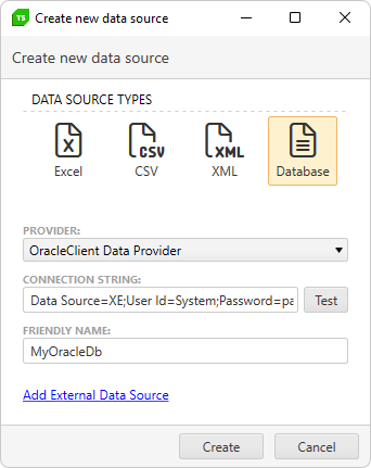 Create New Data Source