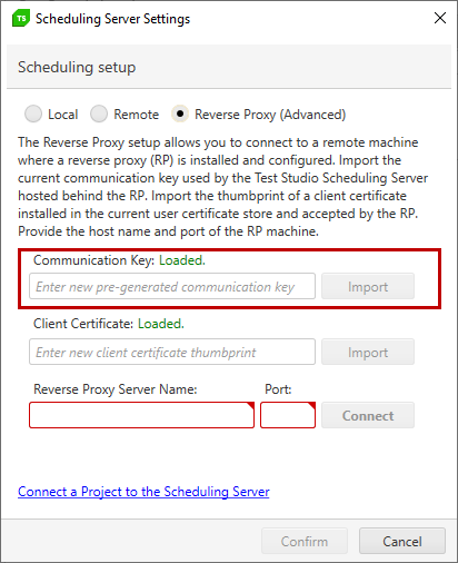 Reverse proxy connect-communication key