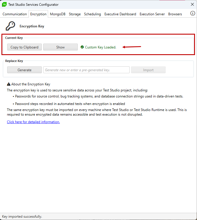 Custom Encryption key