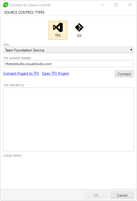 Connect to TFS