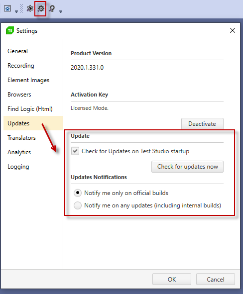 Enable automatic check for updates in Visual Studio plugin