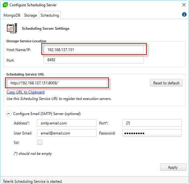 Configure Scheduling