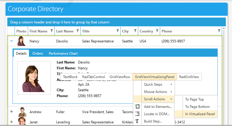 Scroll in virtualized panel