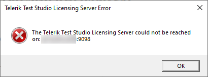 no connection to licensing server