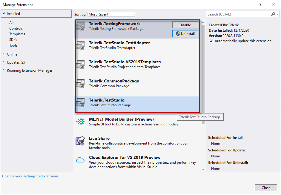 Test Studio extensions in Visual Studio