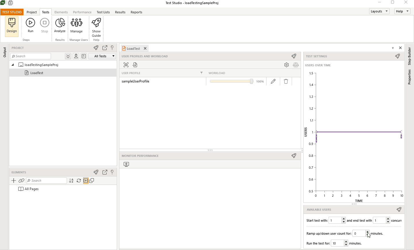 Open Load test user profile