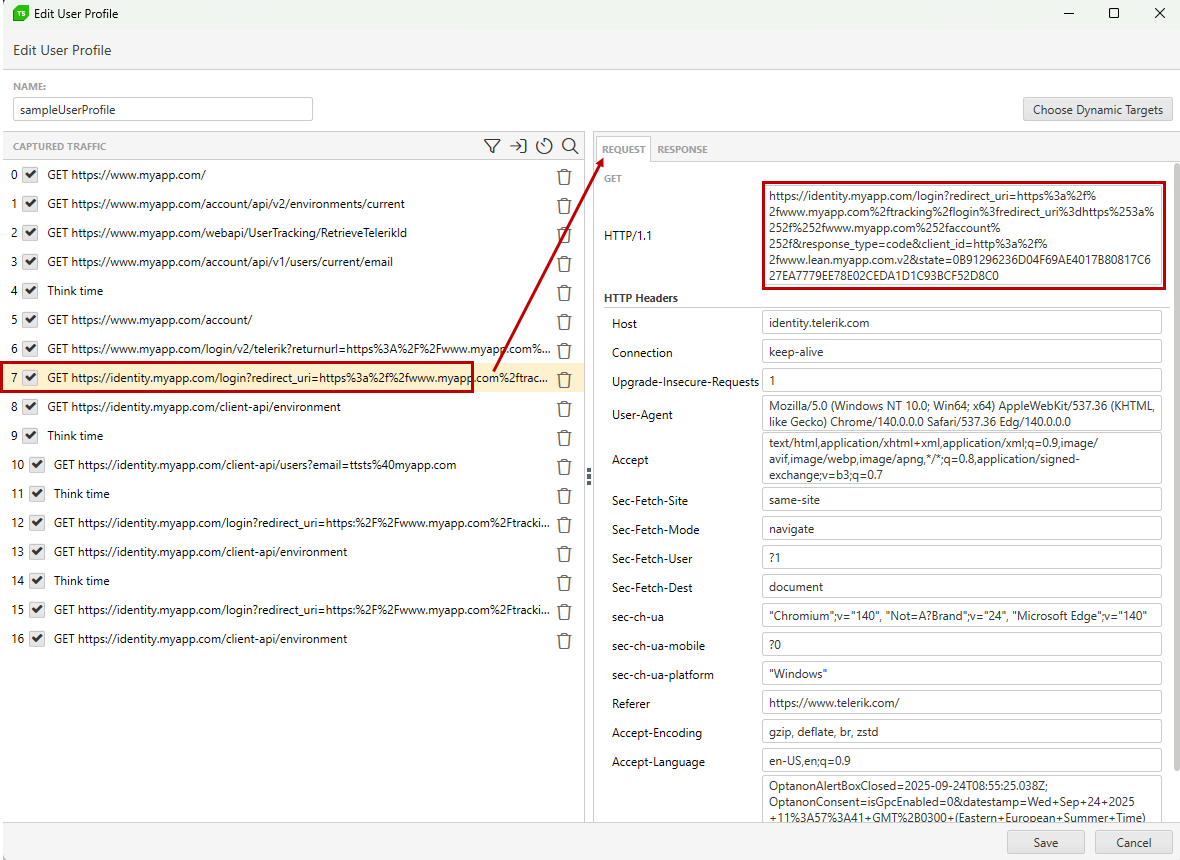 Reused dynamic value in next request