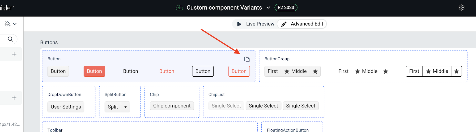 Duplicate button in Progress ThemeBuilder