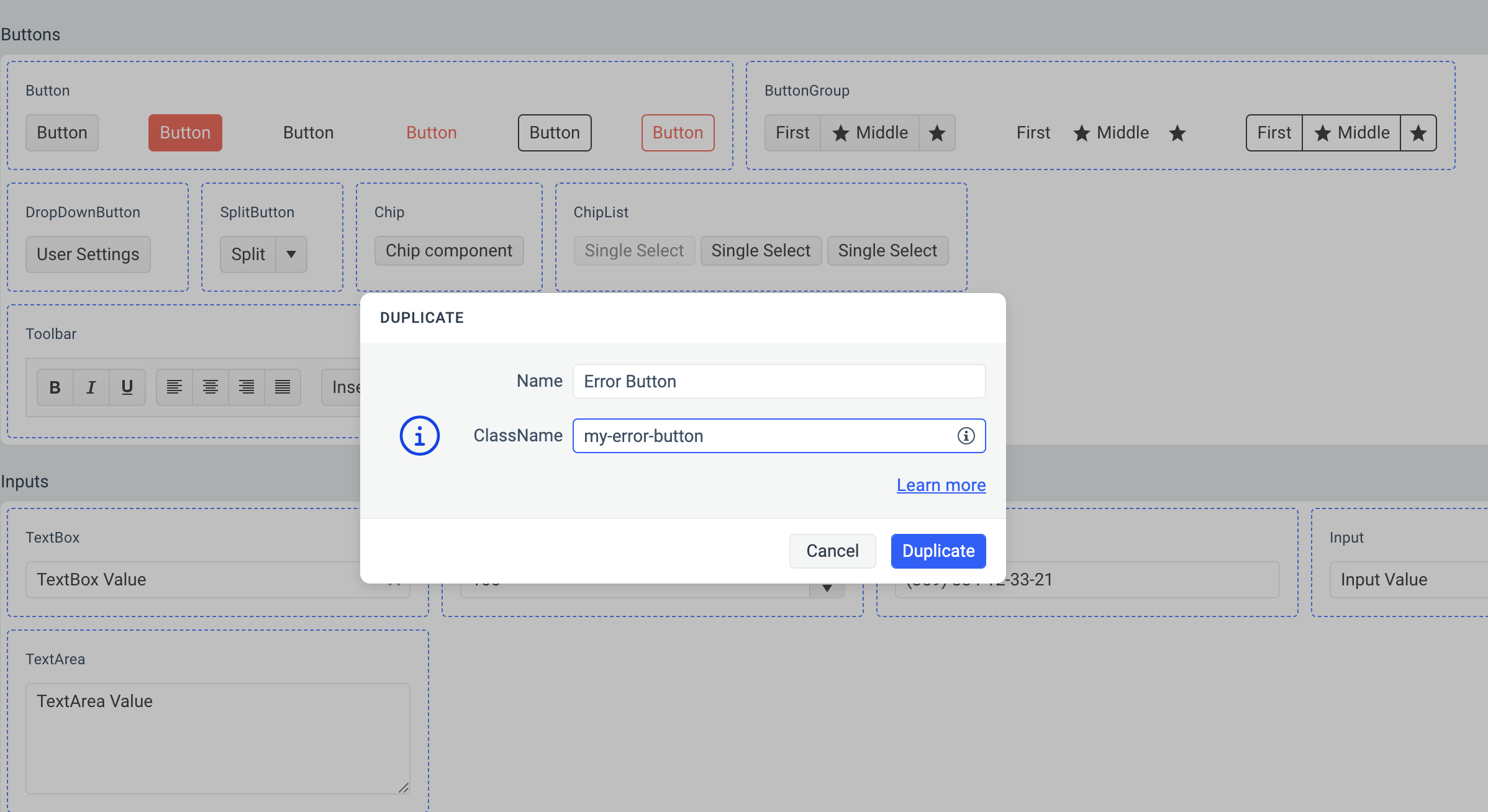 Duplicate Telerik and Kendo UI component dialog in Progress ThemeBuilder