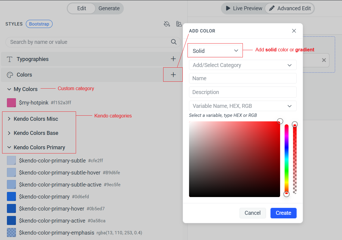 Creating a color variable