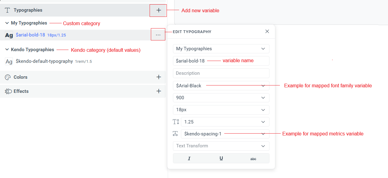 Creating a typography variable