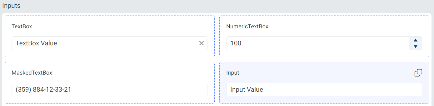 Selecting the Input frame in ThemeBuilder