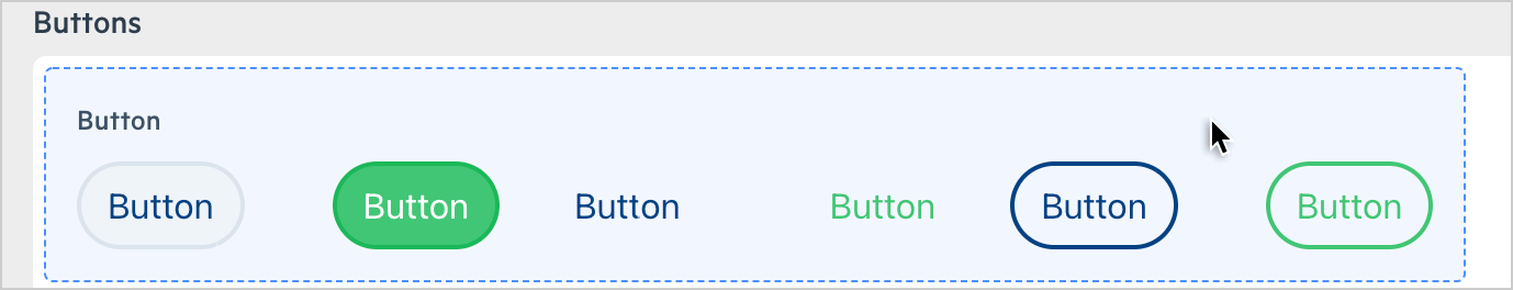 Selecting the Button frame in ThemeBuilder