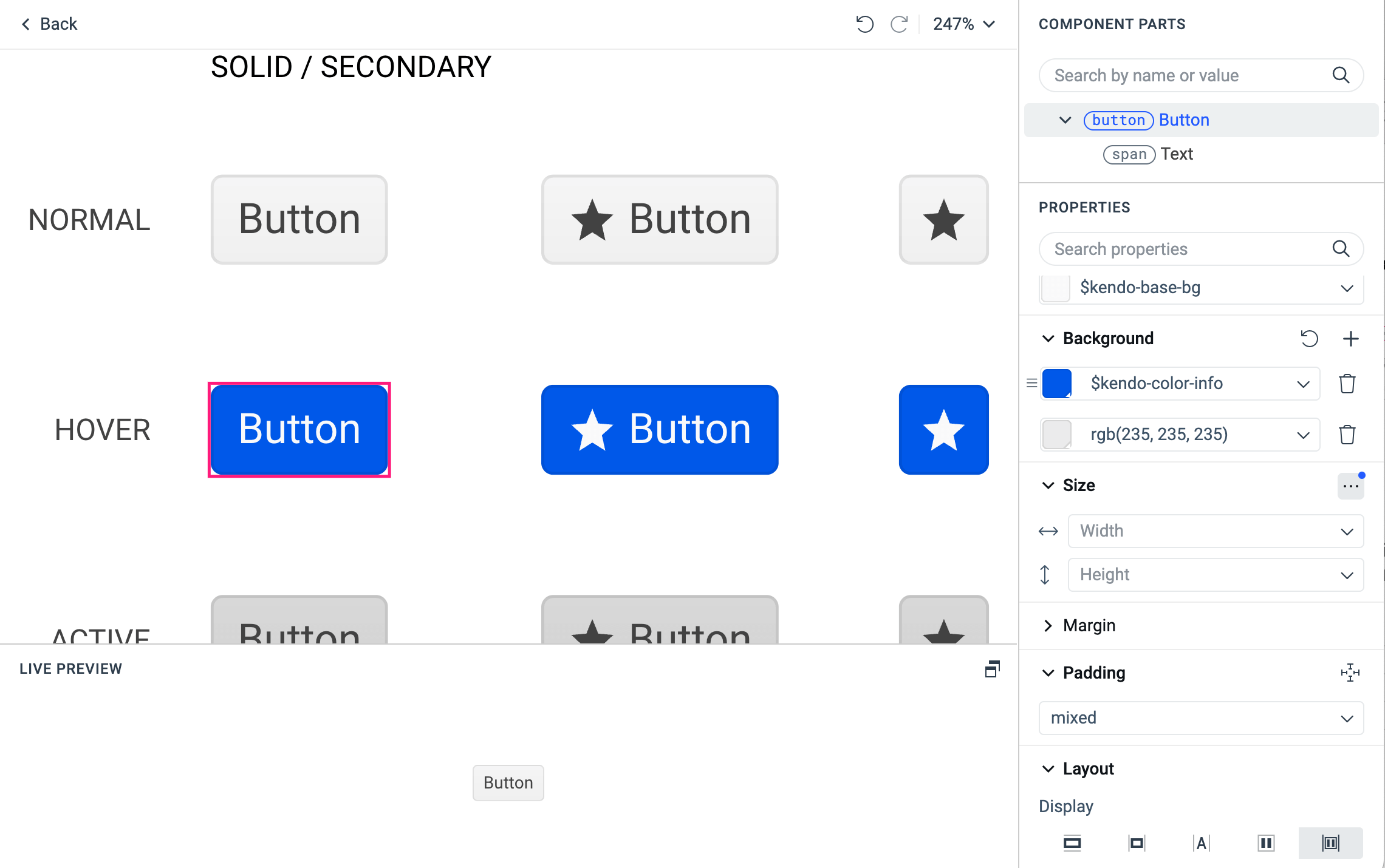 Setting the text color of the flat Button