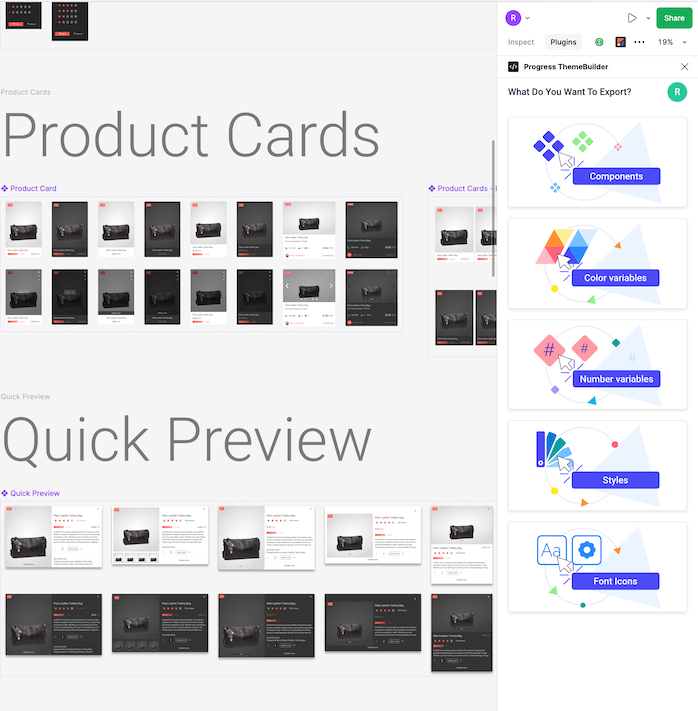 The ThemeBuilder plugin open in Figma's Dev Mode.