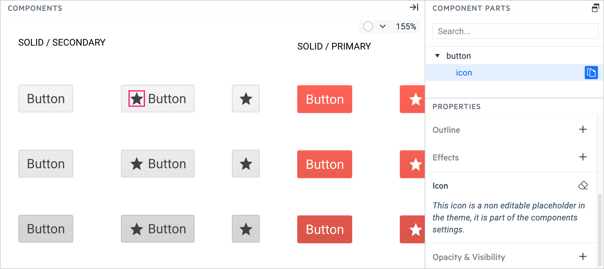 A Button with an icon as placeholder